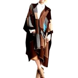 Y2K L.A.M.B oversized multi color patchwork Poncho Sweater, Rare!